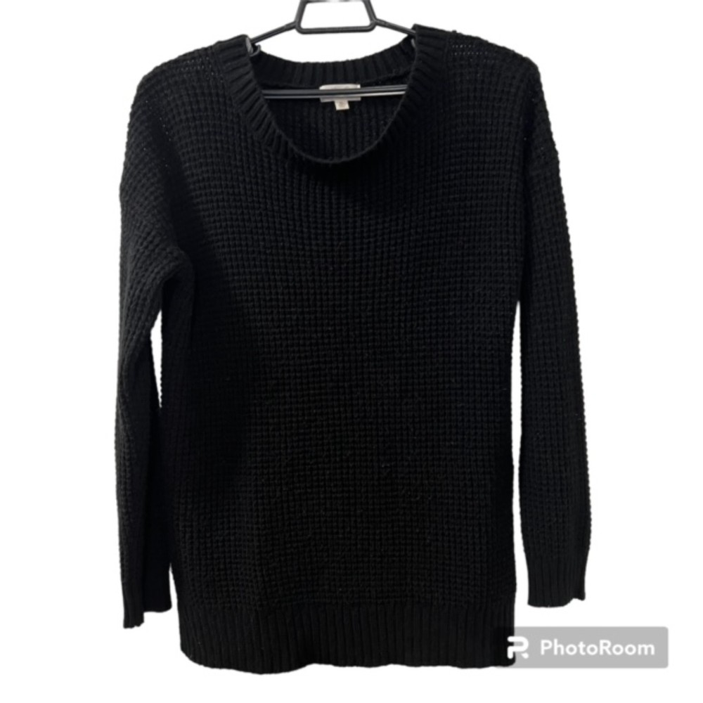 Riah Fashion Womens Black Crewneck Pullover Tunic Knit Sweater Size XL